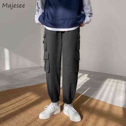 Men's Pants Men Casual Pants Loose Cargo Pockets Ankle Length Male All-match Daily Casual Trousers Streetwear Harajuku Spring Joggers Korean T220909