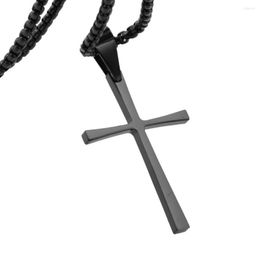 Pendant Necklaces Lover Choker Unisex Metal Black Colour Cross Necklace Stainless Steel Link Chain Crucifix Jesus