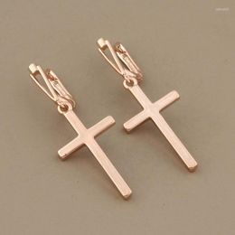 Dangle Earrings Fashion For Women Rose Gold Color Cross Earring Punk Jewelry Cool Party