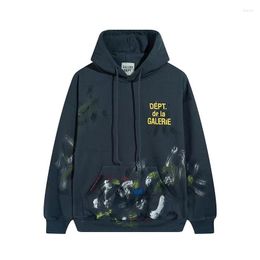 Men's Hoodies Hand-painted Splash Ink Sweatshirt Drawstring Hooded High Street Loose Men Women Tide