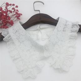 Bow Ties Floral Lace Embroidery Fake Collar For Women Doll Detachable Shirt False Blouse Neckwear Clothing Accessories