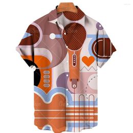 Men's Casual Shirts Men's And Women's Hawaiian 3D Music Instrument Printed Fashion Short Sleeve T-Shirts Loose Breathable 5XL