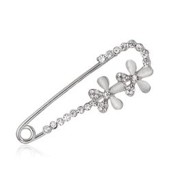 Crystal Flower Corsage Brooch Pin Fashion Women's Crystal Scarf Buckle Pins Jewellery Gift