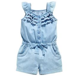 Overalls Summer Toddler Girls Kids Floral Overall Sleeveless Romper Jumpsuit Playsuit Dress Clothes Size 2-6Y 220909