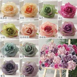 Faux Floral Greenery 105 cm 30 pcs Artificial Oil Paint Rose Head for Wedding Car Decoration Flower Wall Ball DIY Accessories J220906