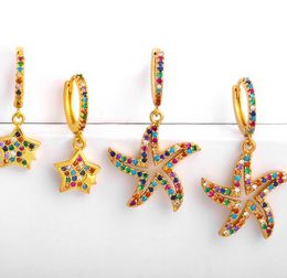 Jewellery Earrings Cubic Zirconia start gold Colour CZ Crystal Ear Clips No Pierced earrings for women Jewellery sj54