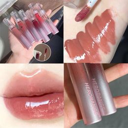 Lip Gloss 8 Colours Mirror Transparent Cherry Red Glass Liquid Lipstick Glossy Nude Water Lasting Glaze Lips Makeup Cosmetic