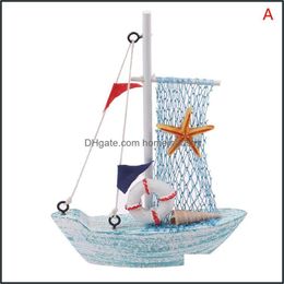 Party Decoration Party Decoration 15Cm Mediterranean Style Marine Nautical Sailing Boat Ship Craft Home Drop Delivery 20 Homeindustry Dh9Ml