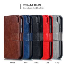 Clamshell leather Insert card Phone Cases For iPhone 14 14Pro 13 12 11 prevention shells