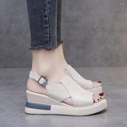 Sandals Large Size 35-43 Ladies Wedge Shallow Non-slip Fashion Summer Shoes Women Soft Hard-wearing Female