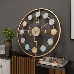 Wall Clocks Large Metal Wall Clock Vintage Wall Watch Mute Digital Clocks Room Decor Mechanism Modern Design Home Decoration Accessories 220909