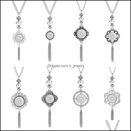 Pendant Necklaces Bohemia Ethnic Snap Button Necklace Long Tassel Pendant Necklaces Fit 18Mm 20Mm Snaps Buttons Jewellery Drop Delivery Dht1B