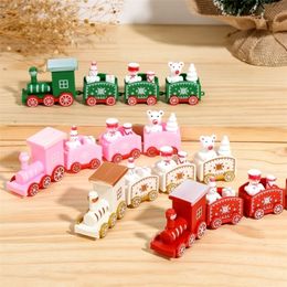 Other Event Party Supplies Christmas Toy Train Decorations For Home WoodenPlastic Ornament Xmas Gifts Noel Natal Nav 220908