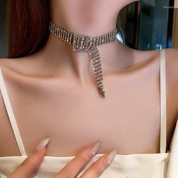 Choker Origin Summer Bling Rhinestone Chunky Curb Chain Chokers Necklace For Women Unique Design Wedding Jewelry