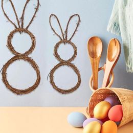 Decorative Flowers Easter Wreath Decoration DIY Folded Rattan Base Decorations For Home Handmade Farmhouse Deco D2D4