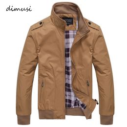 Mens Jackets DIMUSI Spring Autumn Casual Coats Solid Colour Sportswear Stand Collar Slim Male Bomber 4XL 220909