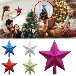 Christmas Decorations Tree Top Star 3d Pentagram Ornament Desktop Happy Year #50g 220908