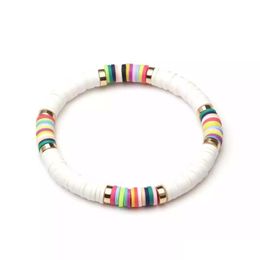 Beaded Strands Handmade Jewelry Wholesale 6Mm Soft Y Spacer Bracelet Beach Mixed Color Elastic Rope Sliced Drop Delivery 2021 Bracele Dh2Cy