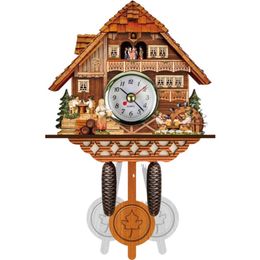 Wall Clocks Nordic Retro Cuckoo Wall Clock Cuckoo Time Alarm Clock Living Room Home Clock 220909