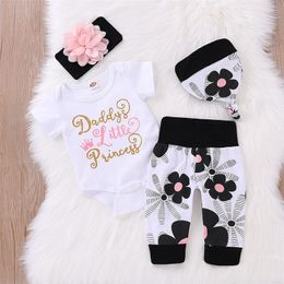 4pcs bebek giyim setleri yeni doğan bebek sevimli yumuşak kızlar kıyafetleri bahar sonbahar 2022 Playsuit Pants Bodysuit Kıyafet Seti 20220909 E3