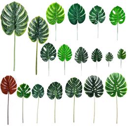 Faux Floral Greenery Green Artificial Monstera Plants Tropical Palm Leaves House Garden Decoration Accessories Photography Props Fake Leaves J220906