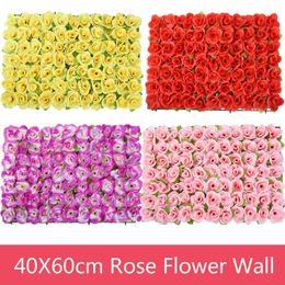 Faux Floral Greenery 40X60 cm Artificial Rose Flower Wall Home Hotel Wedding Wall Decoration Background Birthday Party Items J220906