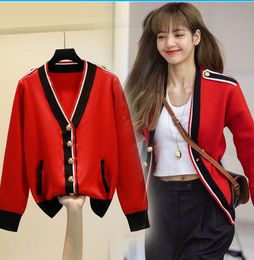 2022 New Women's Sweaters Loose Casual brand Women Cardigan V-neck red designer Sweaters
