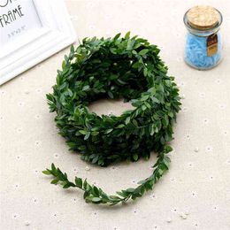 Faux Floral Greenery 75 meters The Simulation PVC Wire Leaves A Cane Garland Green Leaves Craft Accessories The Wreath Materials J220906