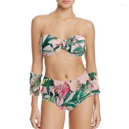 Bikinis Set Bikini Split Small Sleeve Digital Printing Swimsuit Women 2022 Sexy Bathing Suits Swimwear