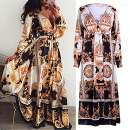 Casual Dresses Womens Boho Long Ladies Summer Beach Floral Maxi Dress