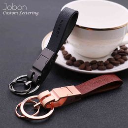 Keychains Jobon High-Grade KeyChain Leather Rope Key Holder Gift For Luxury Car Key Chain Holder Best Gift For Women Key Ring Bag Pendant T220909