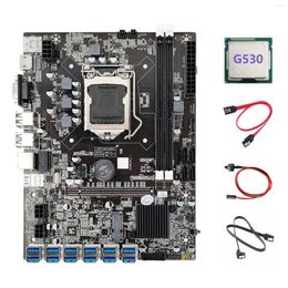 Motherboards B75 12USB BTC Mining Motherboard G530 CPU 2XSATA Cable Switch 12 PCIE To USB3.0 USB ETH Miner