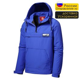 Mens Jackets Men Spring Brand Casual Waterproof Hood Jacket Coat Pullover Mens Autumn Outdoor Thick Windproof Warm Pockets Jacket 220909