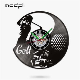 Wall Clocks MCDFL Golf Wall Clock Modern Design Vinyl Player Watches Home Decoration Accessories for Living Room Loft Decor Interior Kitchen 220909