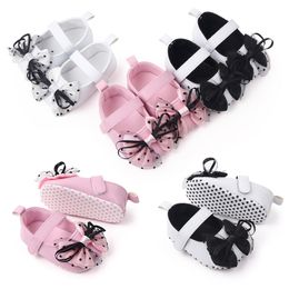 Newborn First Walkers Baby Girl Shoes Cute Soft Sole Non-slip Infant Lace Bows Shoes