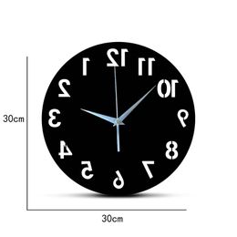 Wall Clocks arrive 3D acrylic mirror wall clocks quartz Needle watch modern horloge digital number clock home decor stickers Single Face 220909