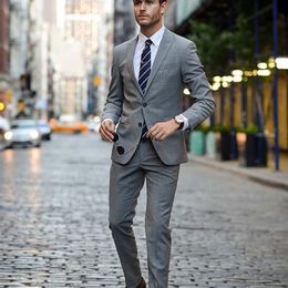 Men's Suits Blazers Latest Design Grey Men Suits Casual Slim Fit Tuxedo 2 Pieces Blazer Style Custom Made Terno Masculino JacketPant Sell 220909