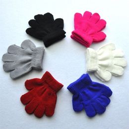 Childrens Finger Gloves 13years Children Winter Warm Gloves Baby Girls Baby Boys Toddler Knitted Acrylic Gloves KF198 220909