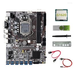 Motherboards -B75 ETH Mining Motherboard 12USB3.0 G1620 CPU 64G USB Driver SATA Cable Switch Thermal Grease Baffle For BTC Miner