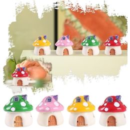 Party Decoration Resin Mini Mushroom House Miniature Garden Accessories Colorful Micro Landscape Fairy Garden Miniatures Decorations Craft #t2p 220908