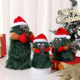 Christmas Decorations Rotating Electric Xmas Tree Doll Dancing Singing Cute Toy Funny Musical Year Gifts