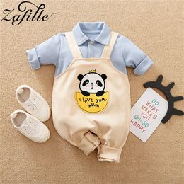 Overalls ZAFILLE Cute Panda Baby Cothes Stand Collar Baby's Rompers Cartoon born Overalls and Jumpsuits Clothes For borns 220909