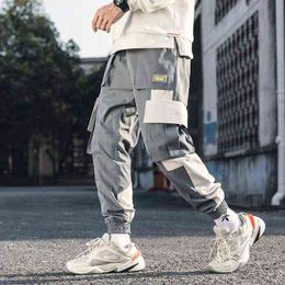 Men's Pants Cargo Streetwear Joggers Harem Hip hop Elastic waist Loose Baggy Ankle length Trousers Korean Style T220909