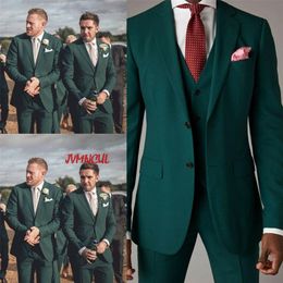 Men's Suits Blazers Latest Design Costume Homme Green Men Suits Wedding Business Party Prom Dinner Evening Formal 3 Pieces JacketPantsVest 220909