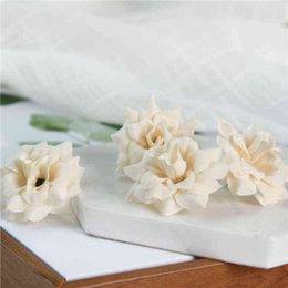 Faux Floral Greenery 50 Piece 45Cm Velvet Artificial Rose Flower Heads Weeding Decoration Gift Box Wrapping Diy Bridal Wreath Flower Wall Fake Flowers J220906