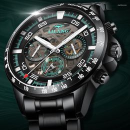 Wristwatches AILANG Men's Automatic Mechanical Watch Top Brand Business Skeleton Watches Mens Multi-function Sports Wristwatch Montre