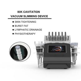 7 In 1 80K Cavatation Ultrasonic Body Slimming Machine Multipolar RF Radio Frequency Laser 6 Pads Lipo Laser Skin Tightening Wrinkle Removal Treatment Machines Sale