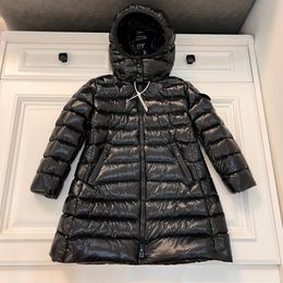 2022 Fashion Designer Baby Girls Down Coat New Light Jacket For Autumn And Winter Women's Mid-Length Removable Hat A-Line Loose Girl's Goose Outwear
