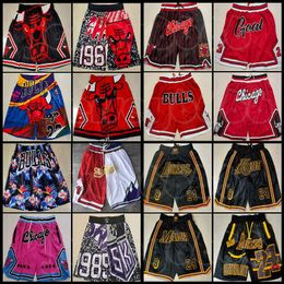 Men Mesh Team Throwback Just Don Stitched Face Mesh Basketball Shorts Chicagos pockets Bull Mitchell ness North Carolina Pantalones de baloncesto