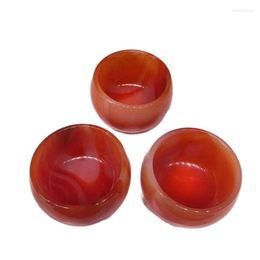 Decorative Figurines Polished Red Agate Stone Bowl Carnelian Crystals Bowls For Decoration